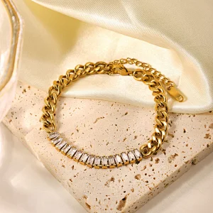 Bracelet Stainless Steel Zircon Inlaid Anklet Jewelry