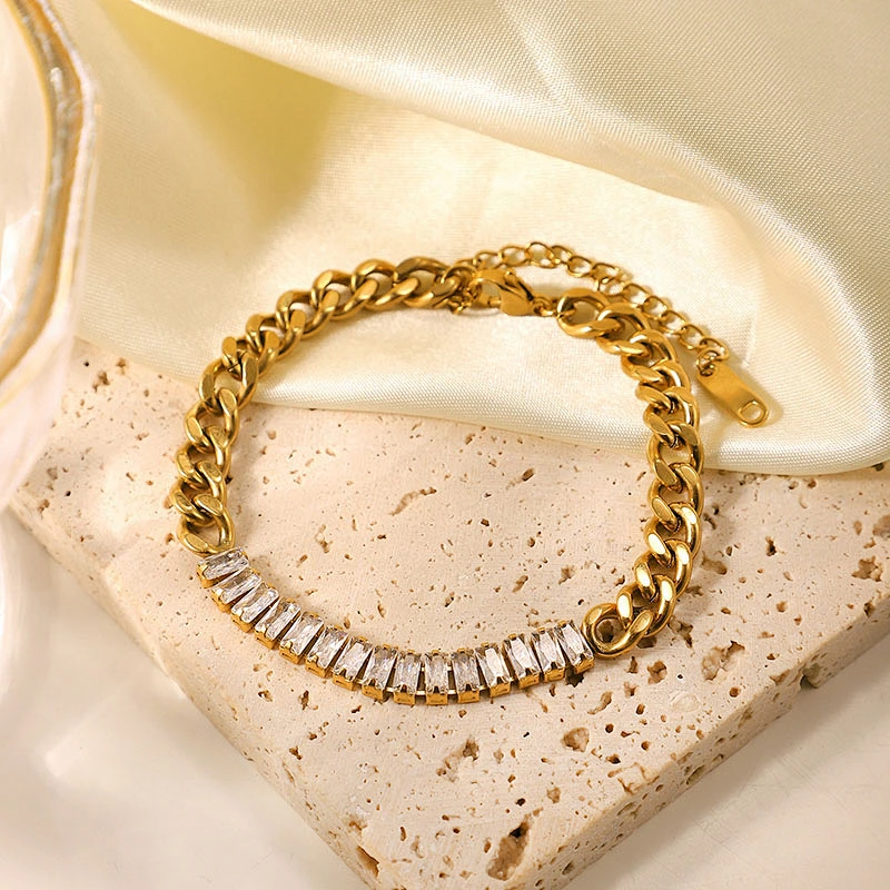 Bracelet Stainless Steel Zircon Inlaid Anklet Jewelry