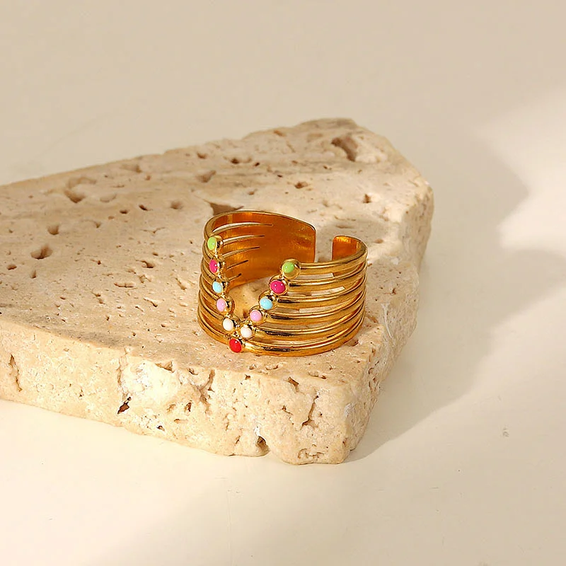New Fashion Color Enamel Rings Women's Jewelry Rings