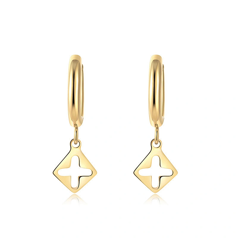 Fashion Steel Hollow Cross Earrings Wholesale