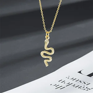 Personality Snake Pendant Choker Titanium Steel Necklace