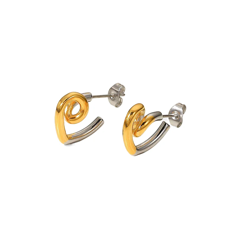 Steel Heart Earrings Titanium Stud Earrings Jewelry