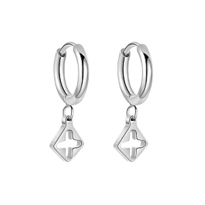 Fashion Steel Hollow Cross Earrings Wholesale