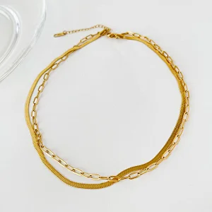 Personality Double Chain Simple Snake Bone Chain Necklace