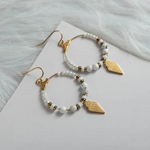 Bohemian Titanium Steel Natural Stone Earrings Women