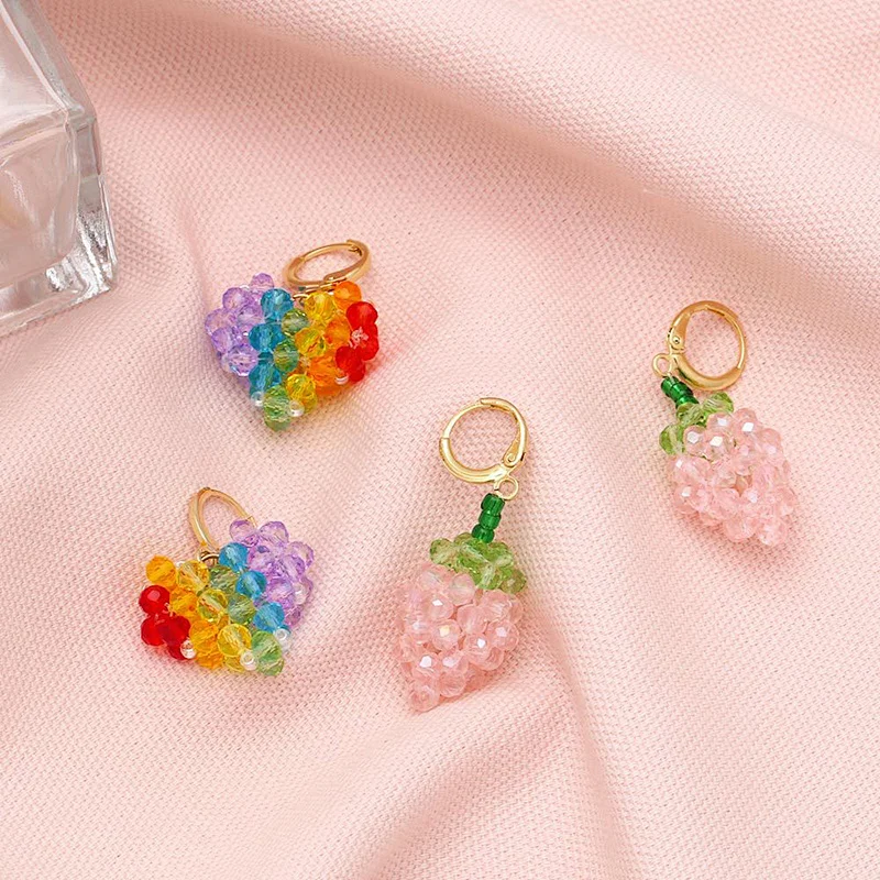 Gold Plated Copper Crystal Hoop Earrings Drop Party Earrings