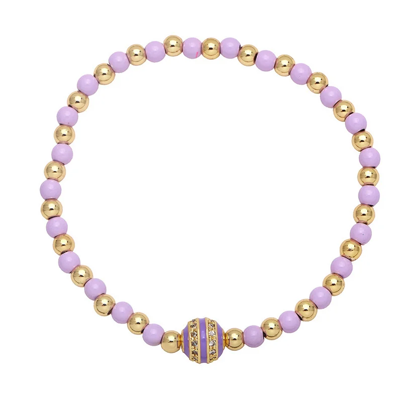 Couples Bracelets Men Women Zircon Enamel Beads Bracelet