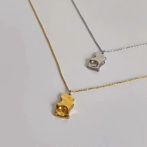 Steel Profiled Pendant Geometric Necklace Earring Set