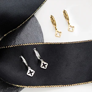 Fashion Steel Hollow Cross Earrings Wholesale