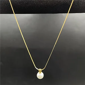 Fresh Water Pearl Necklace Pendant Steel Necklace