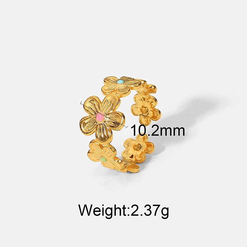 New Stainless Steel Rings Women Fashion Colorful Rings Ring Set