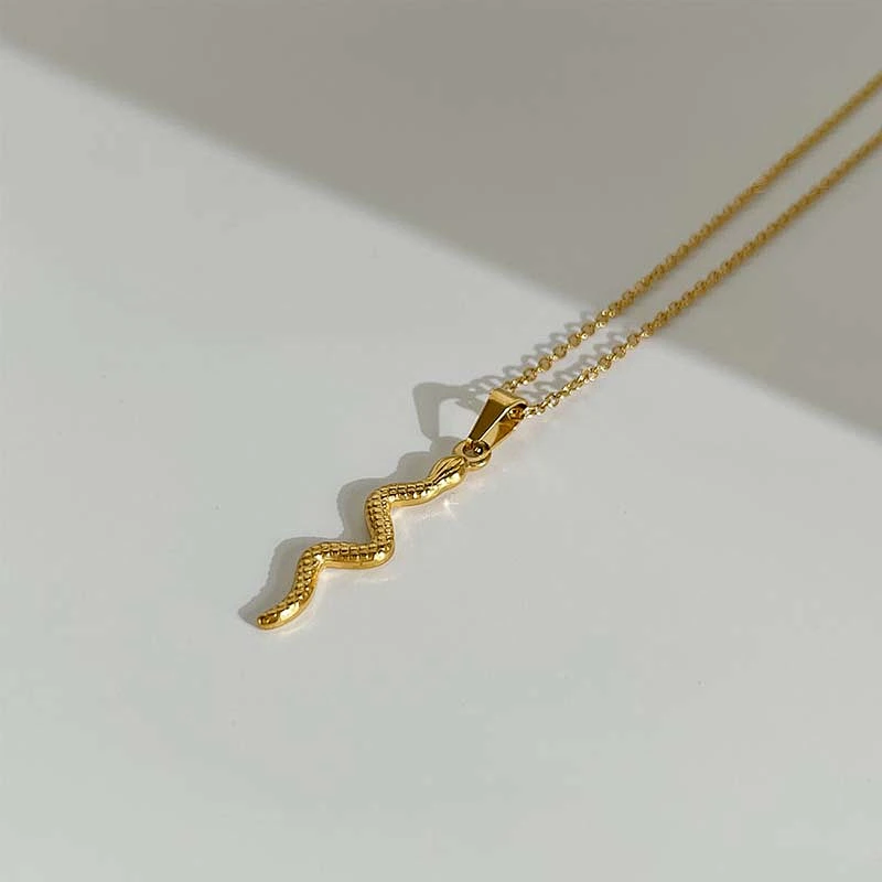 Stainless Steel 18K Snakelike Simple Fashion Necklace