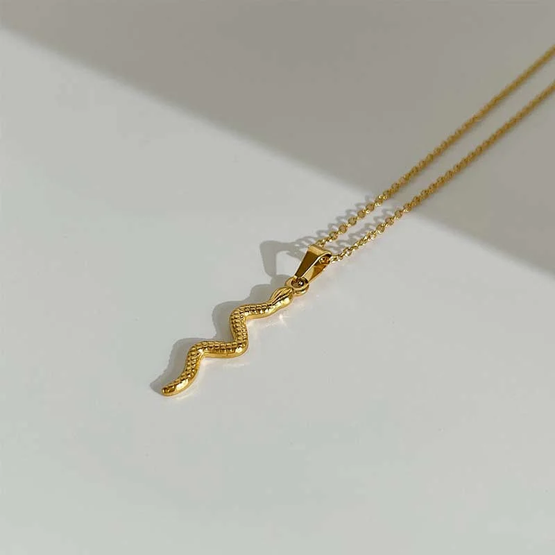 Stainless Steel 18K Snakelike Simple Fashion Necklace