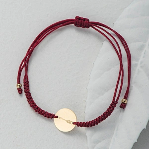 Stainless Steel Braided Rope Bracelet Coin Shape Chips Anklet