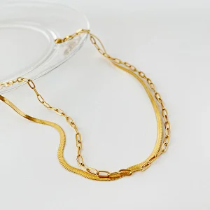 Personality Double Chain Simple Snake Bone Chain Necklace