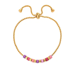 Trendy Stainless Steel Handmade Colorful Beaded Bracelet
