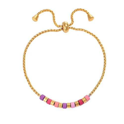 Trendy Stainless Steel Handmade Colorful Beaded Bracelet