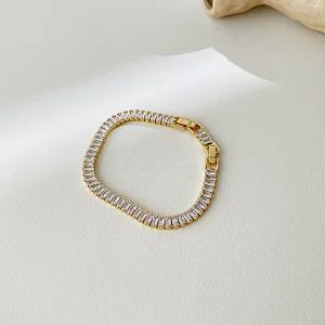 Zircon Chain Necklace Bracelet Simple OT Buckle Chocker Set