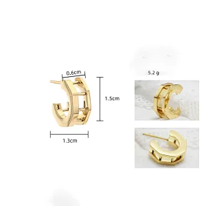 C-Shaped Earrings Girls Exquisite Small Stud Earrings