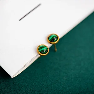 Stainless Steel Simple New Stone Stud Earrings