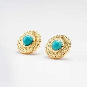 Vintage Earrings Stainless Steel Natural Stone Earrings Factory