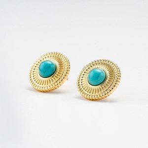 Vintage Earrings Stainless Steel Natural Stone Earrings Factory
