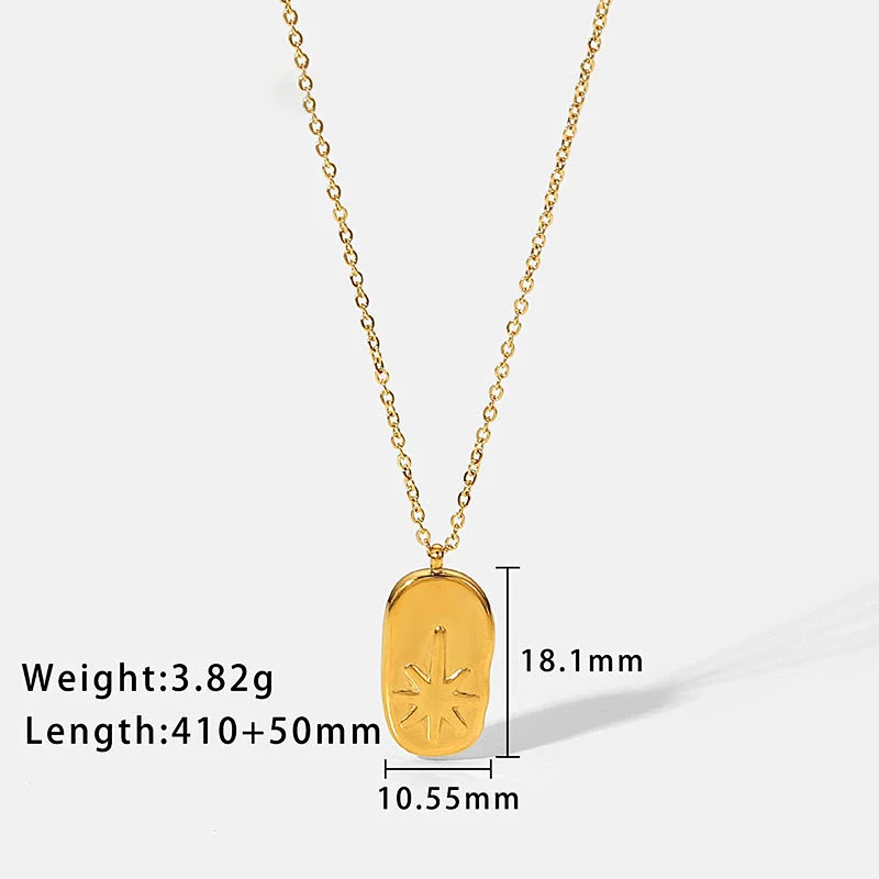 Fashion Simple Embossed Flower Pendant Necklace Women