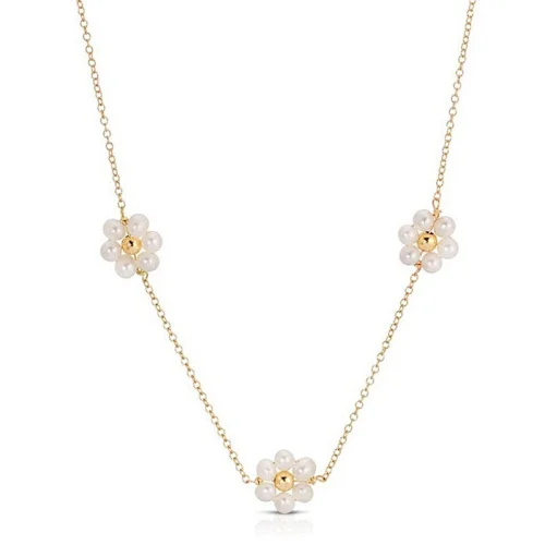 Fashion Jewellery Romantic Imitation Pearl Flower Necklace