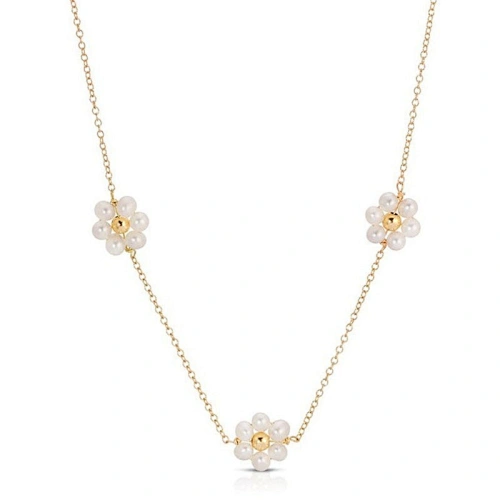 Fashion Jewellery Romantic Imitation Pearl Flower Necklace