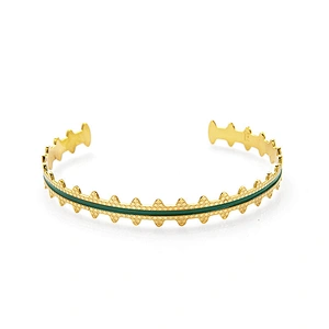 14K Gold Drip Oil Craft Vintage Bracelet Open Design Bracelet