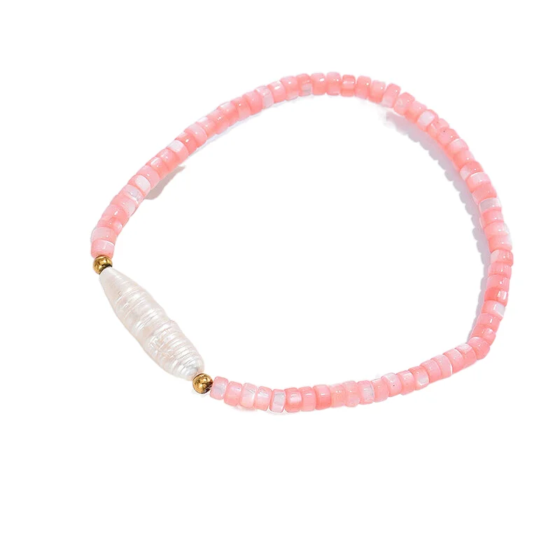 Bohemian Pink Bracelet Fashion Freshwater Pearl Bracelet