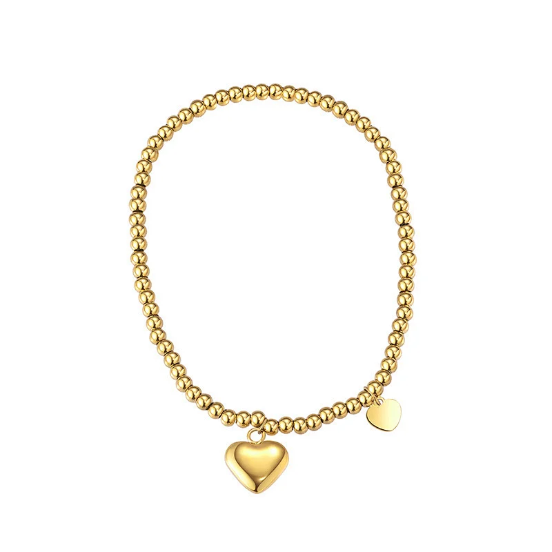 Titanium Beaded Jewelry Fashion Heart Pendant Bracelet