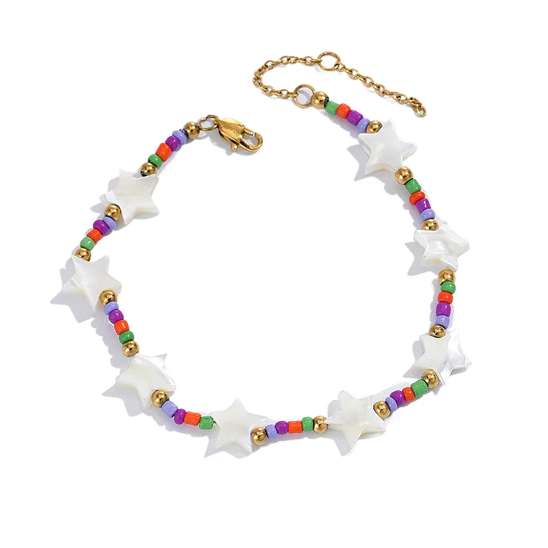Bohemian Colorful Beaded Bracelet White Star Bracelet