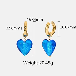Retro Fashion Gold Hoop Earrings New Heart Stud Earrings