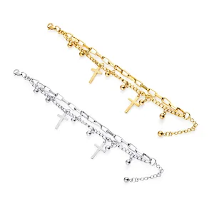 New Bohemian Titanium Steel Bracelet Multilayer Cross Jewelry