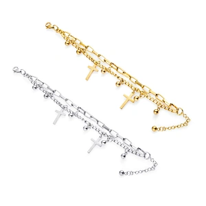 New Bohemian Titanium Steel Bracelet Multilayer Cross Jewelry