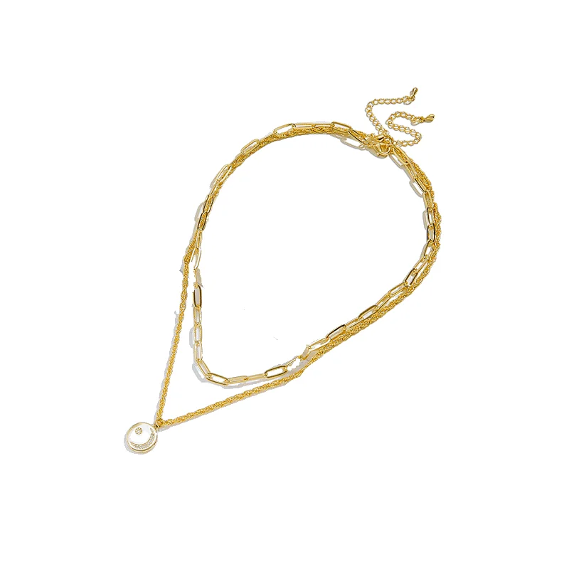 Multilayer Retro Geometric Personality Hip Hop Style Necklace