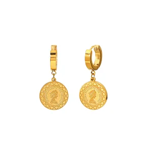 Ladies Stainless Steel Round Drop Earrings Small Hoop Earring