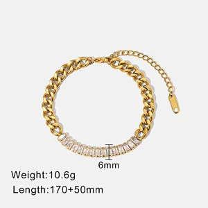 Bracelet Stainless Steel Zircon Inlaid Anklet Jewelry
