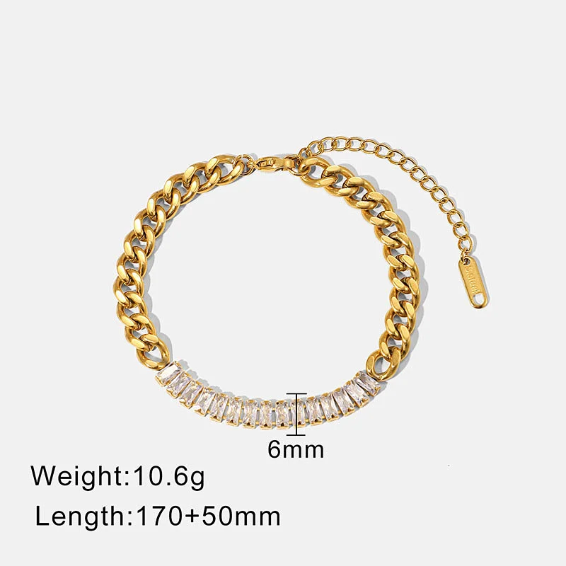 Bracelet Stainless Steel Zircon Inlaid Anklet Jewelry