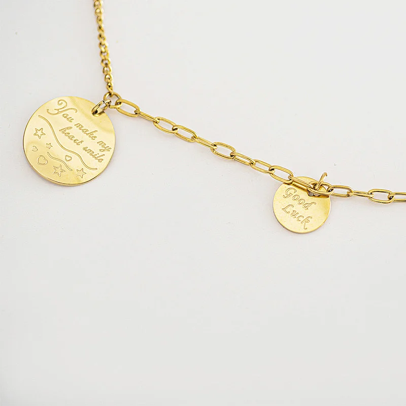 Korean Titanium Steel Necklace Fashion Letter Necklace