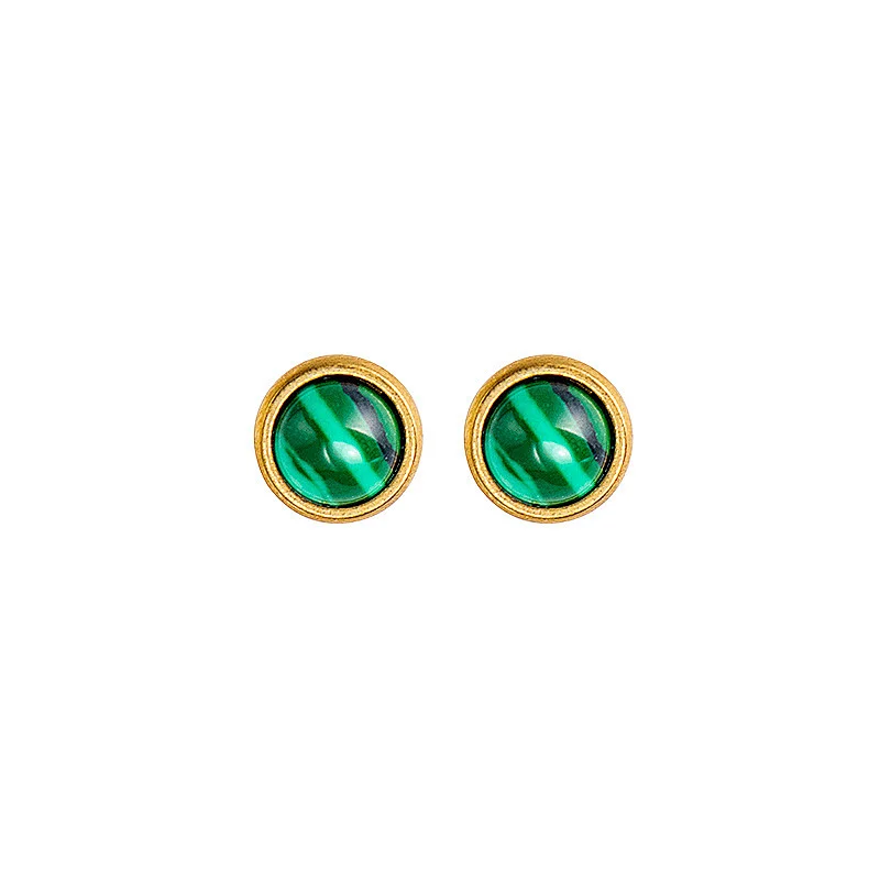 Stainless Steel Simple New Stone Stud Earrings