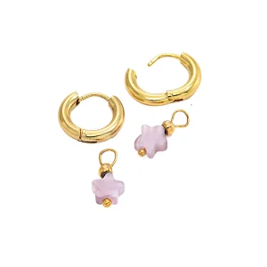 Fashion Purple Hoop Earrings Star Pendant Earrings