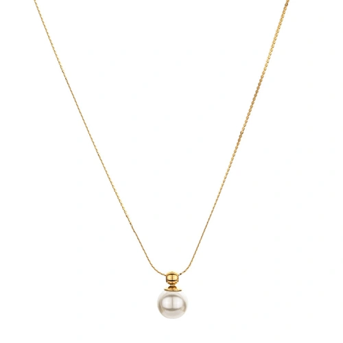 Fresh Water Pearl Necklace Pendant Steel Necklace