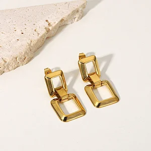 Creative Hollow Square Earrings Geometric Jewelry Women