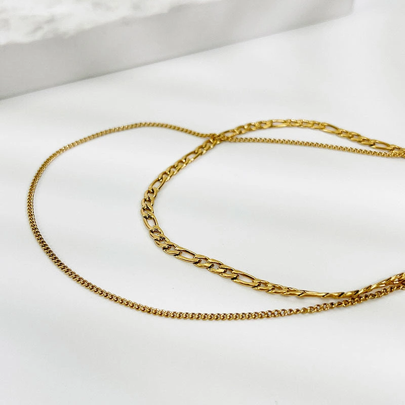 Fashion Simple Personality Double Chain Simple Necklace