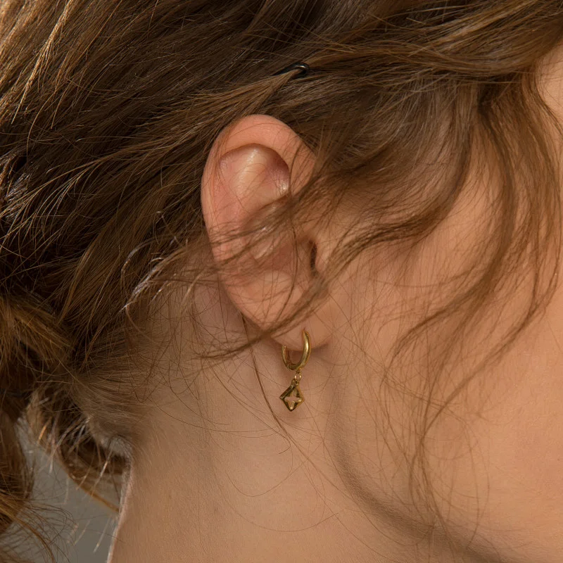 Fashion Steel Hollow Cross Earrings Wholesale