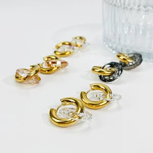 New Stained Glass Design Simple Personality Earrings