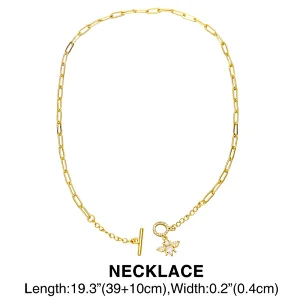 Ins Fashion OT Clasp Jewlry Set Creative Geometric Design Cubic Zirconia Bee Necklace Bracelet