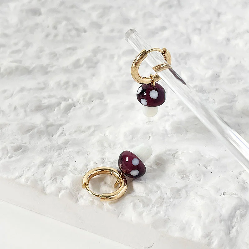Simple Earrings New Earrings Mushroom Earrings